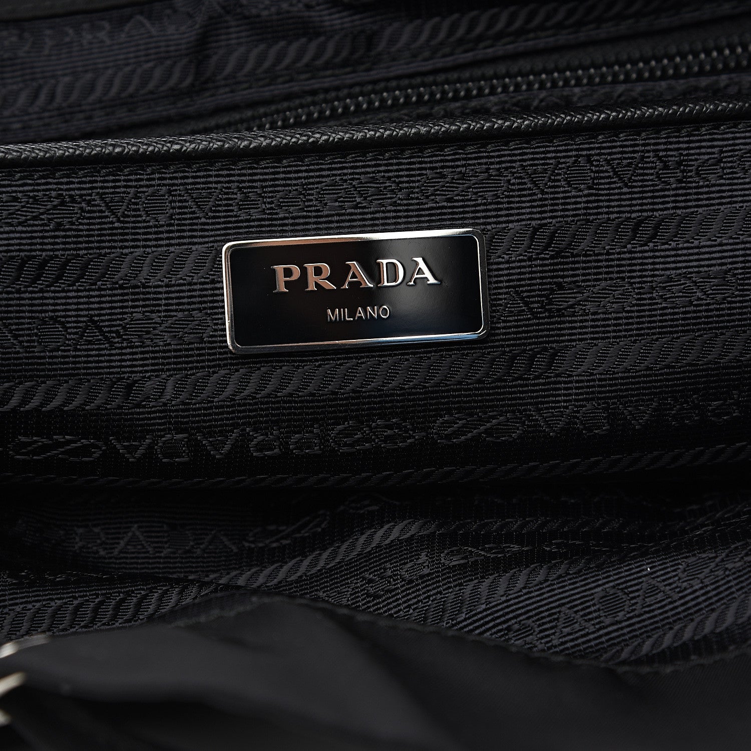 Prada Nylon Vela Saffiano Backpack Black 5 of 9