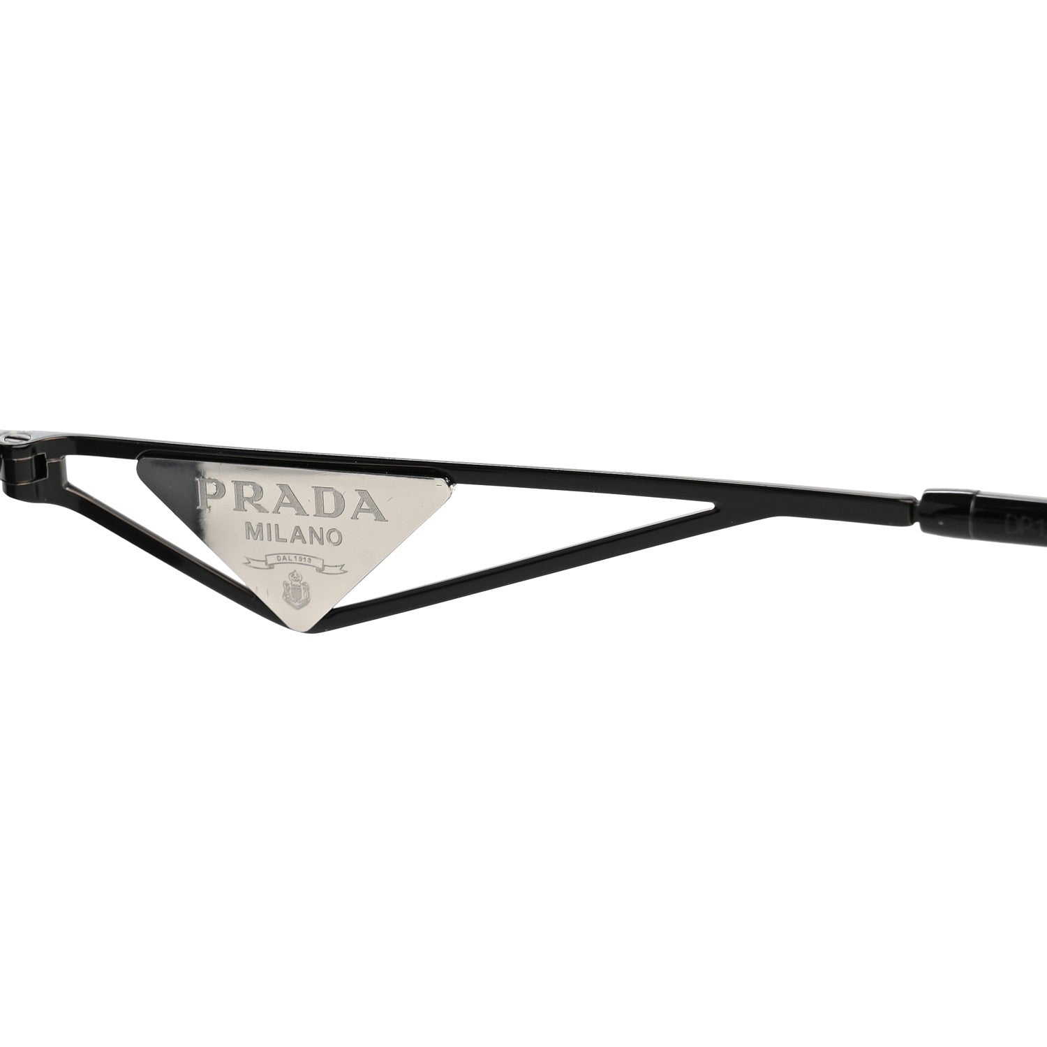 Prada Metal Symbole Triangle Logo Sunglasses SPR A51 Black 5 of 8
