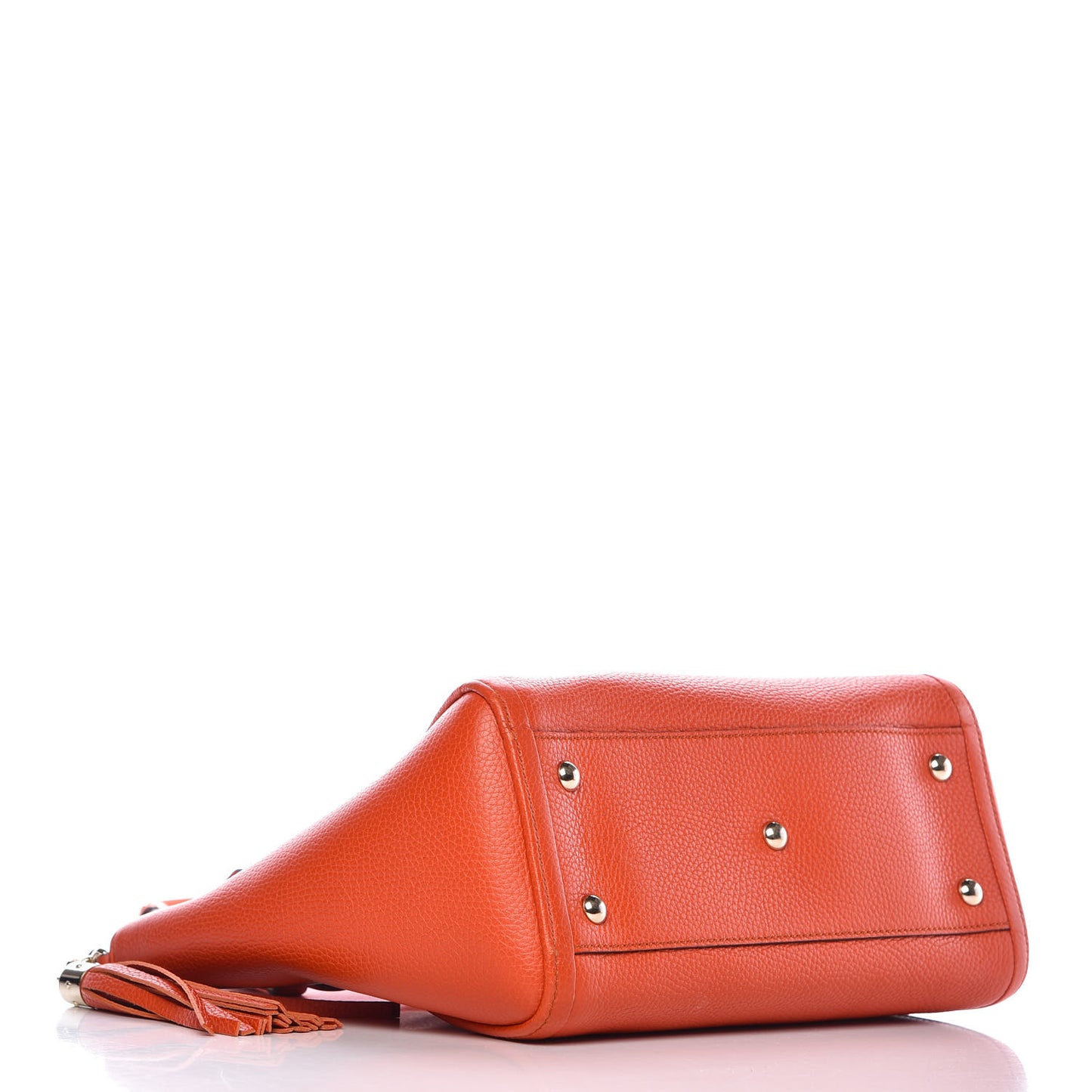 Pebbled Calfskin Small Soho Top Handle Bag Sun Orange