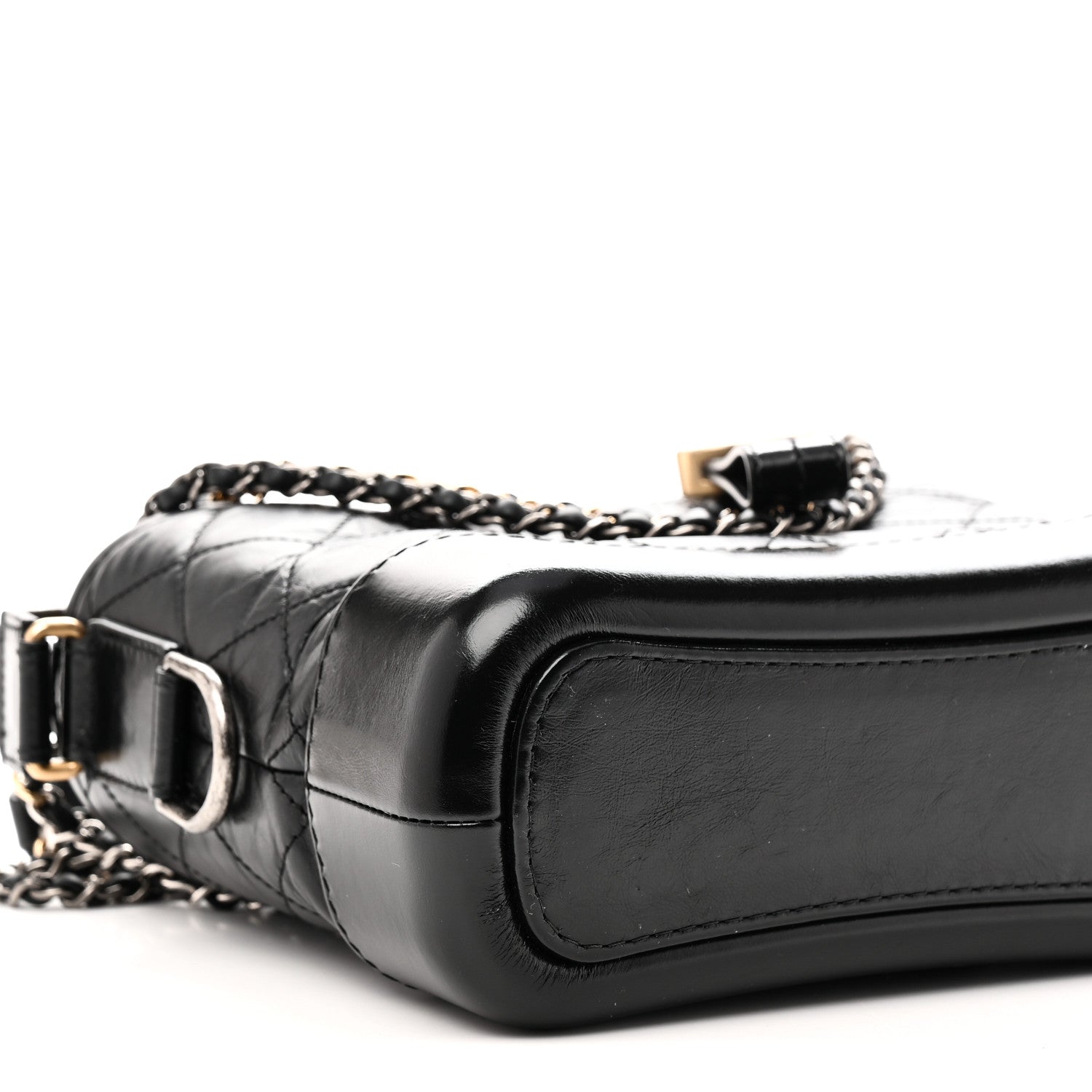 Chanel Aged Calfskin Quilted Small Gabrielle Hobo Black 9 of 11