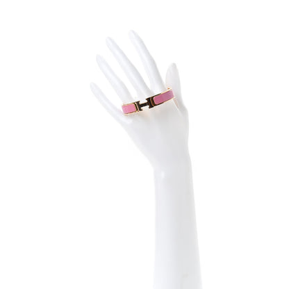Hermes Enamel Narrow Clic Clac H Bracelet PM Rose Velours 2 of 6