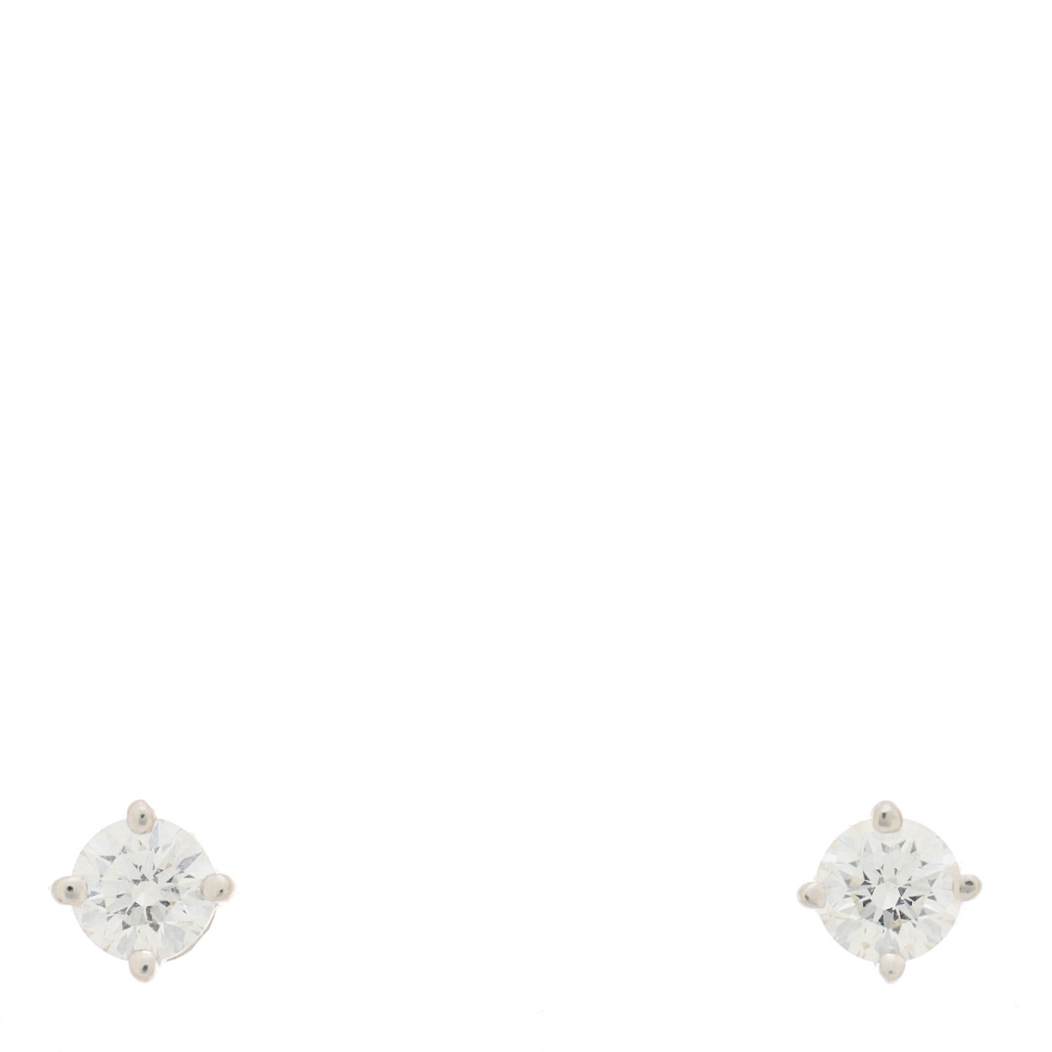 Tiffany Platinum Diamond .54ctw Solitaire Earrings 1 of 5