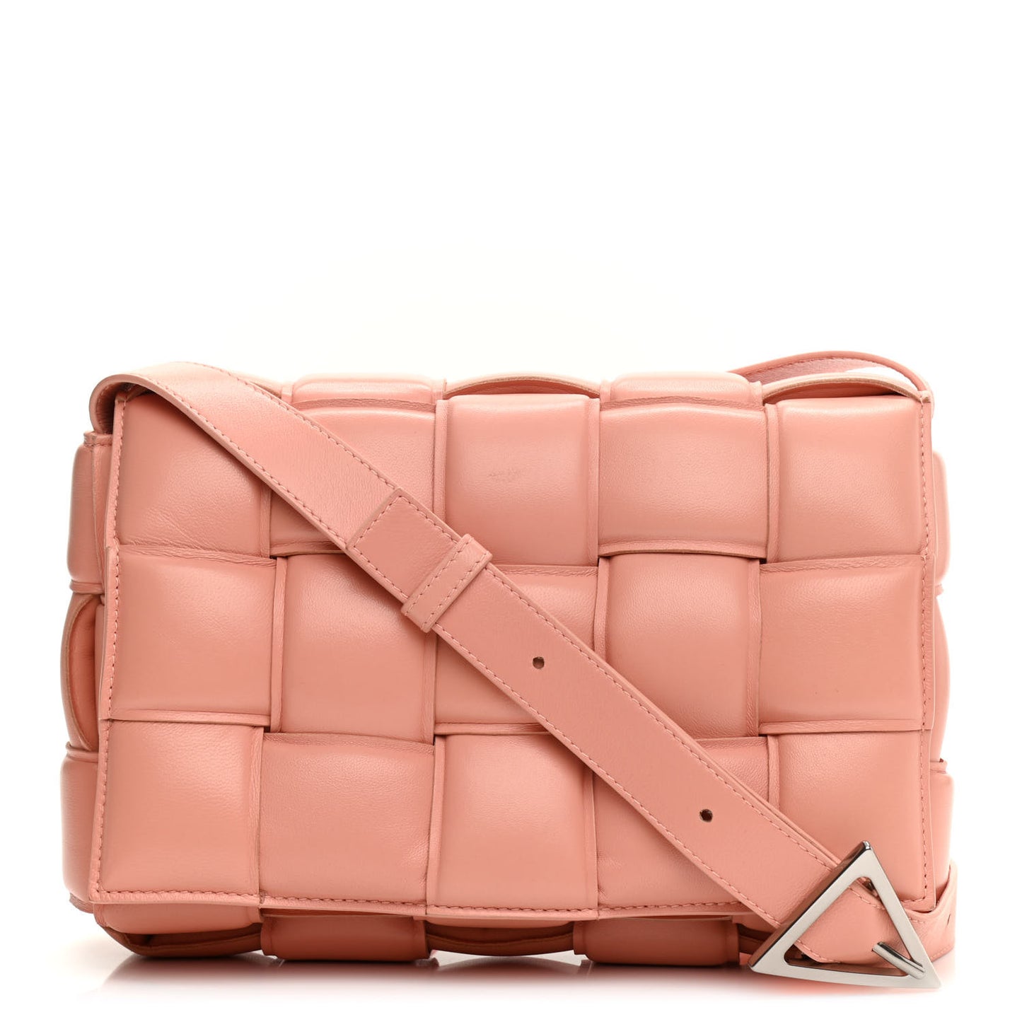 Nappa Maxi Intreccio Padded Cassette Crossbody Bag Peachy