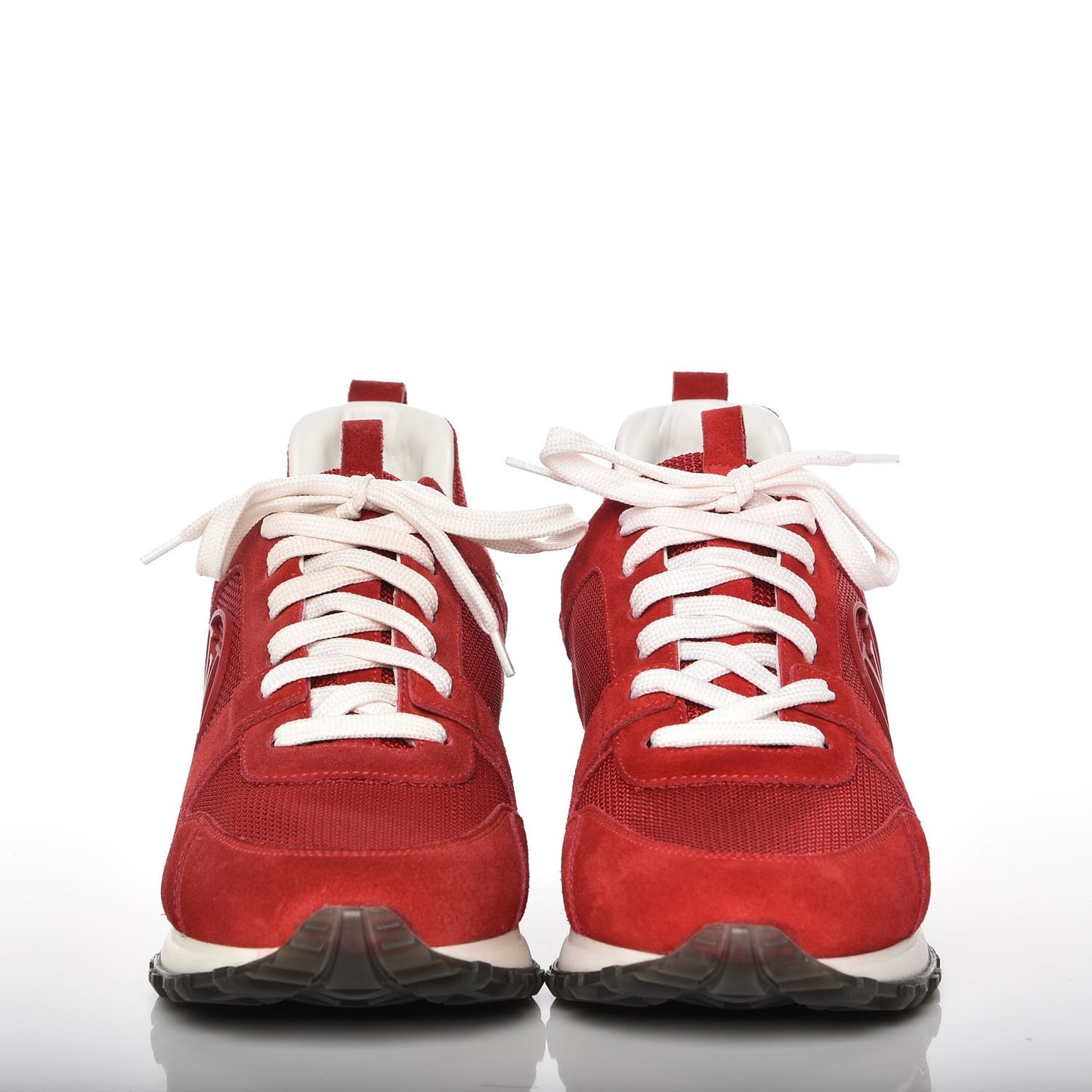 Suede Calfskin Run Away Sneakers 37.5 Rouge