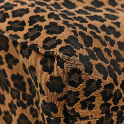 Fendi Jacquard Leopard Print Shopping Tote Brown Red 8 of 9