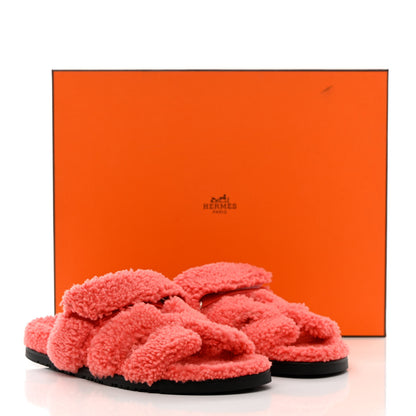 Hermes Woolskin Womens Chypre Sandals 41 Rose Du Desert 10 of 10