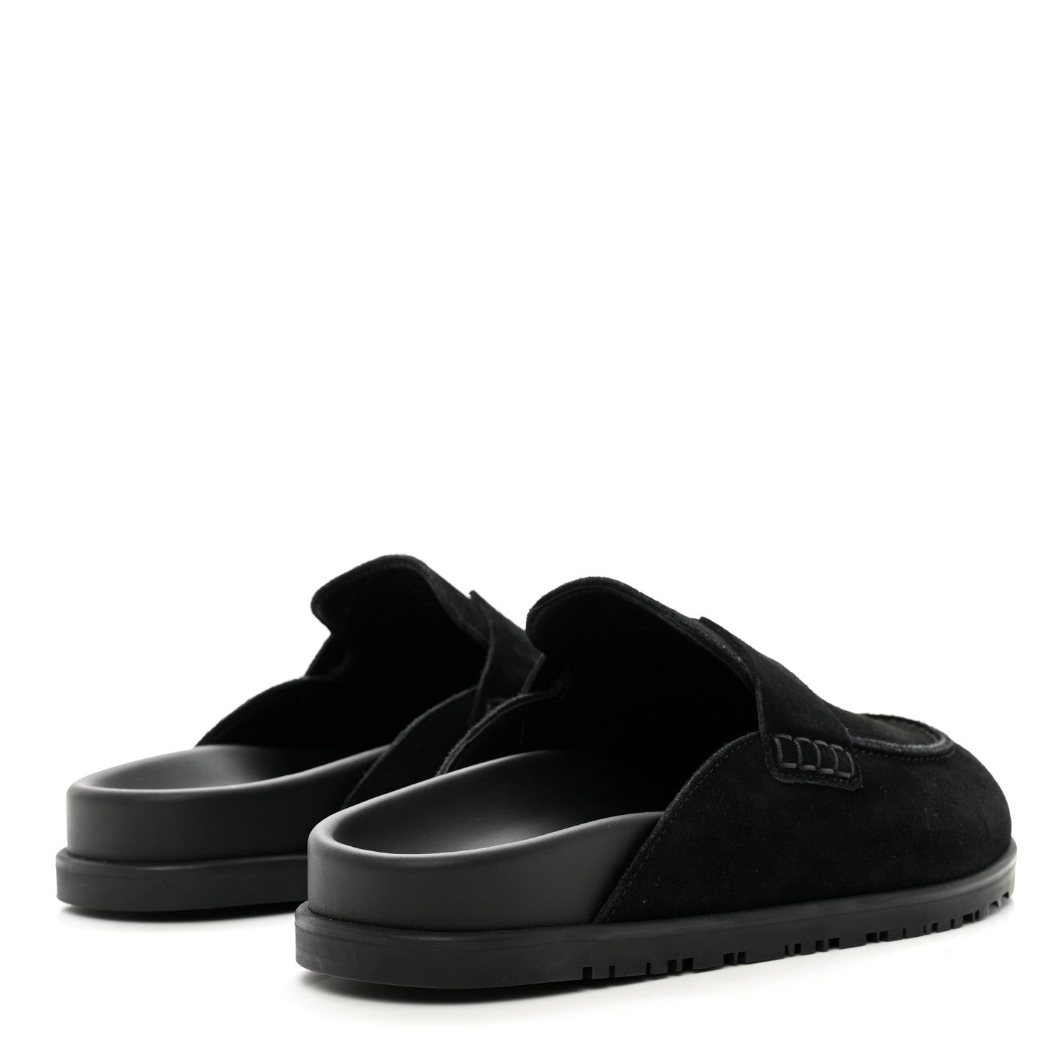 Hermes Suede Calfskin Go Mules 39 Black 4 of 9