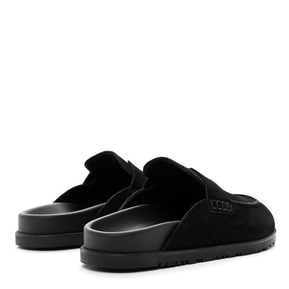 Hermes Suede Calfskin Go Mules 39 Black 4 of 9