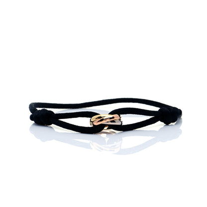 Cartier 18K Pink Yellow White Gold Trinity Adjustable Cord Bracelet Black 4 of 7