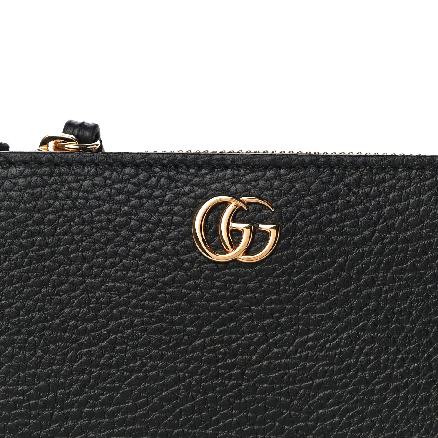 Dollar Calfskin GG Marmont Zipped Wallet Black