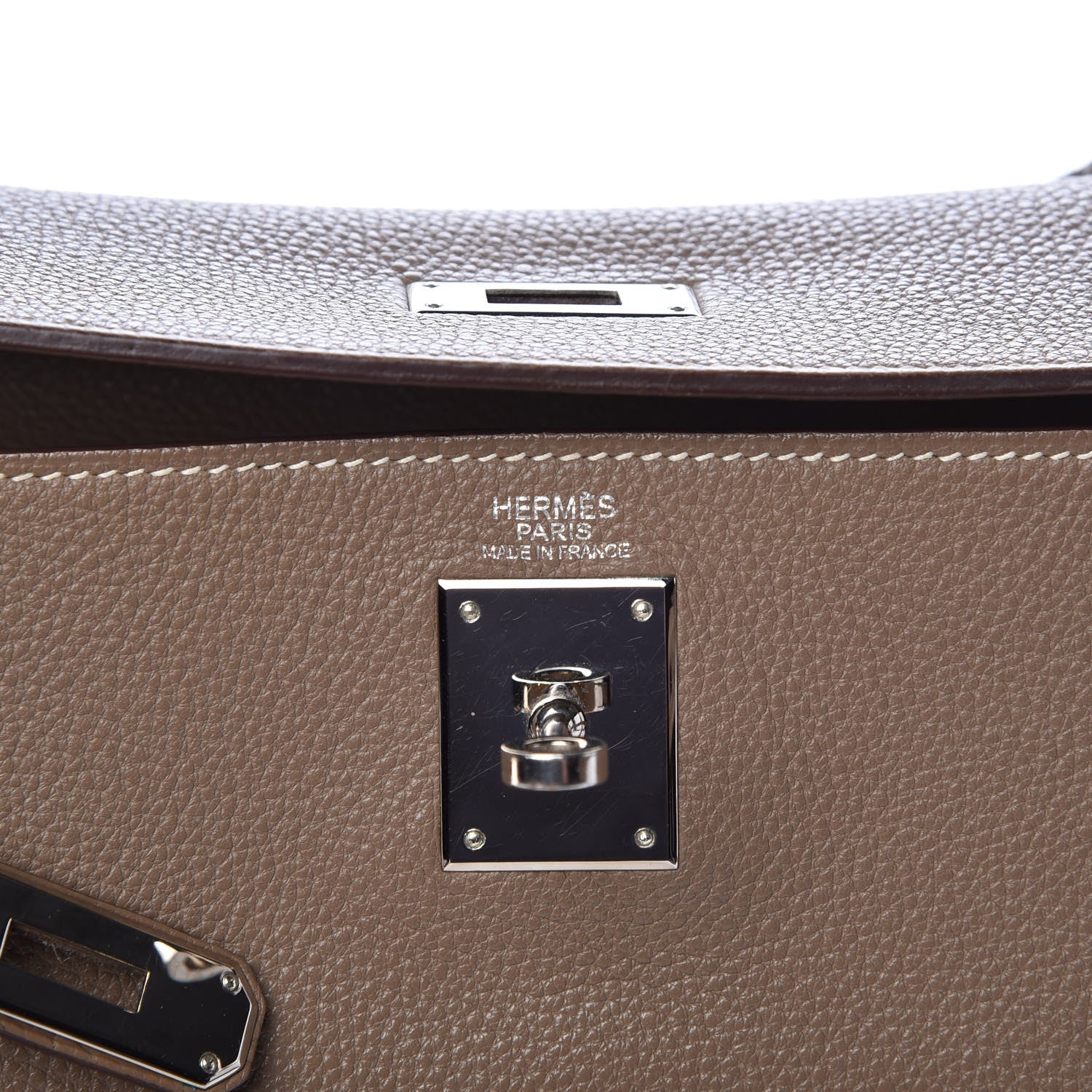 Hermes Taurillon Clemence Kelly Retourne 32 Etoupe 7 of 8