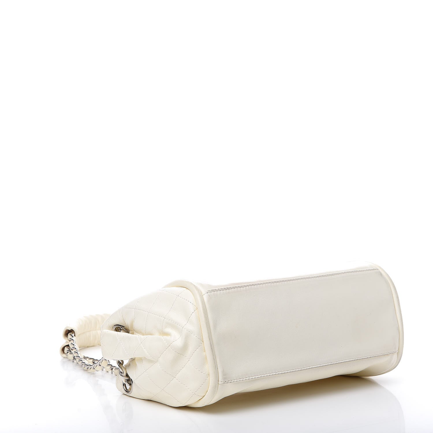 Chanel Lambskin CC Kiss Lock Accordion Bag White 4 of 16