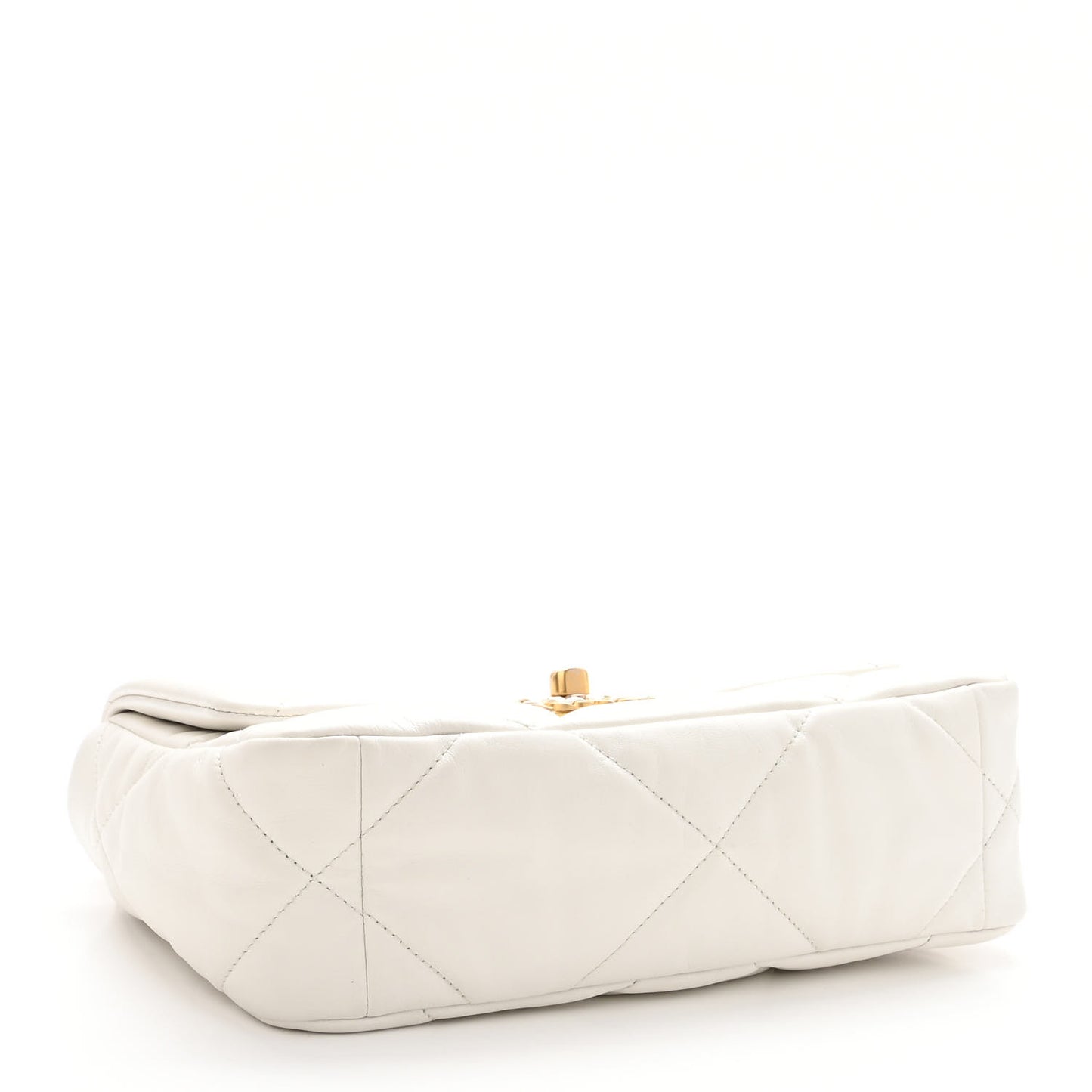 Goatskin Quilted Medium Chanel 19 Flap White