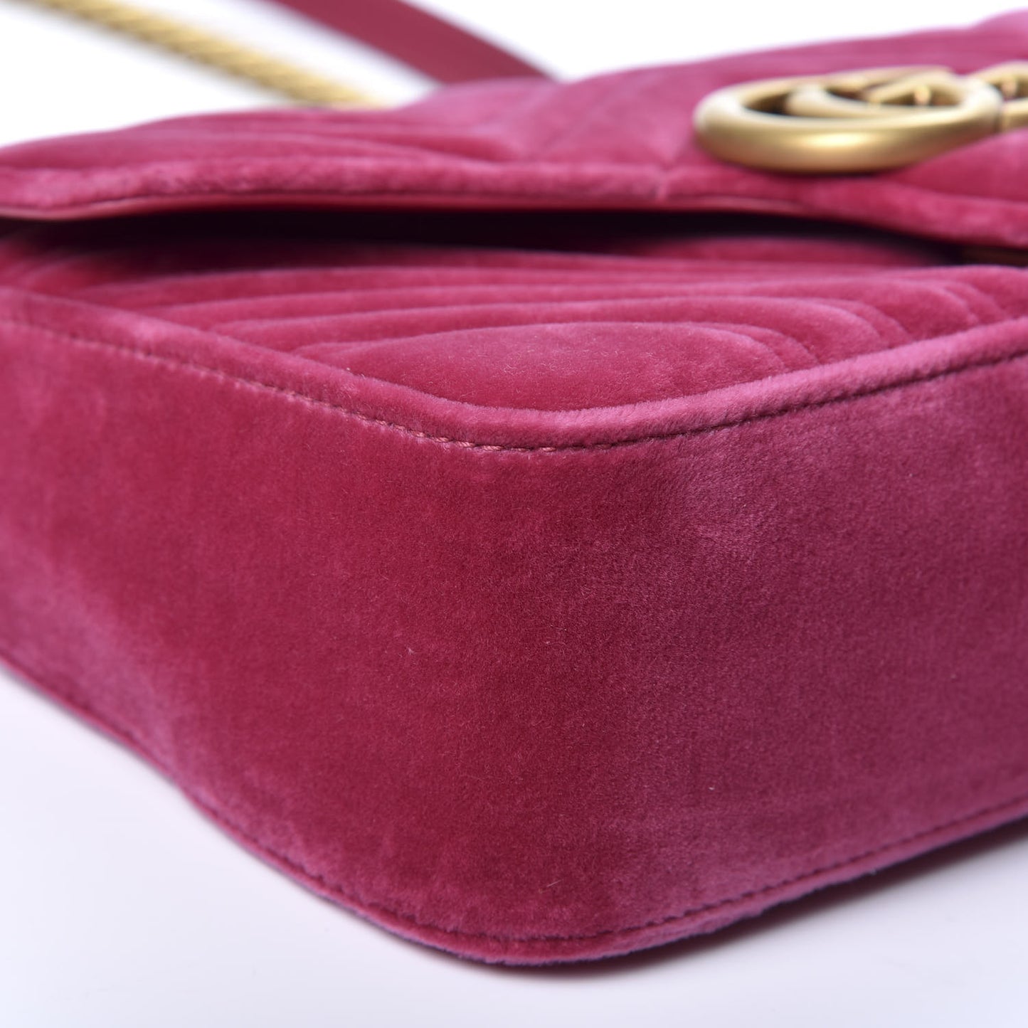 Velvet Matelasse Small GG Marmont Shoulder Bag Light Raspberry Rose