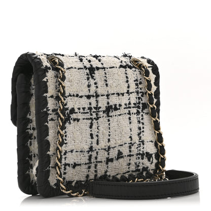 Chanel Tweed Braided Calfskin Mini My Own Frame Flap Grey Black 3 of 10