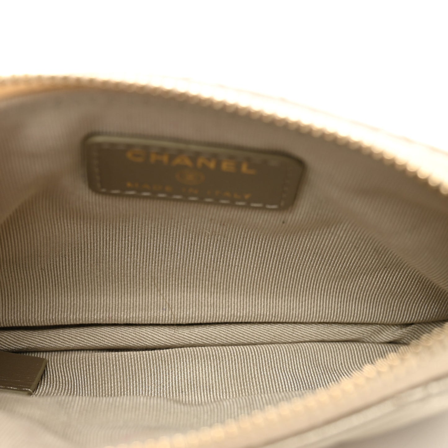 Metallic Aged Calfskin Quilted Small Reissue Cosmetic Case Gold