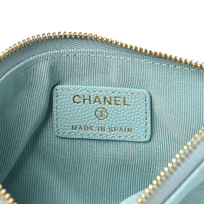 Chanel Caviar Quilted Small Cosmetic Case Light Blue 6 of 8