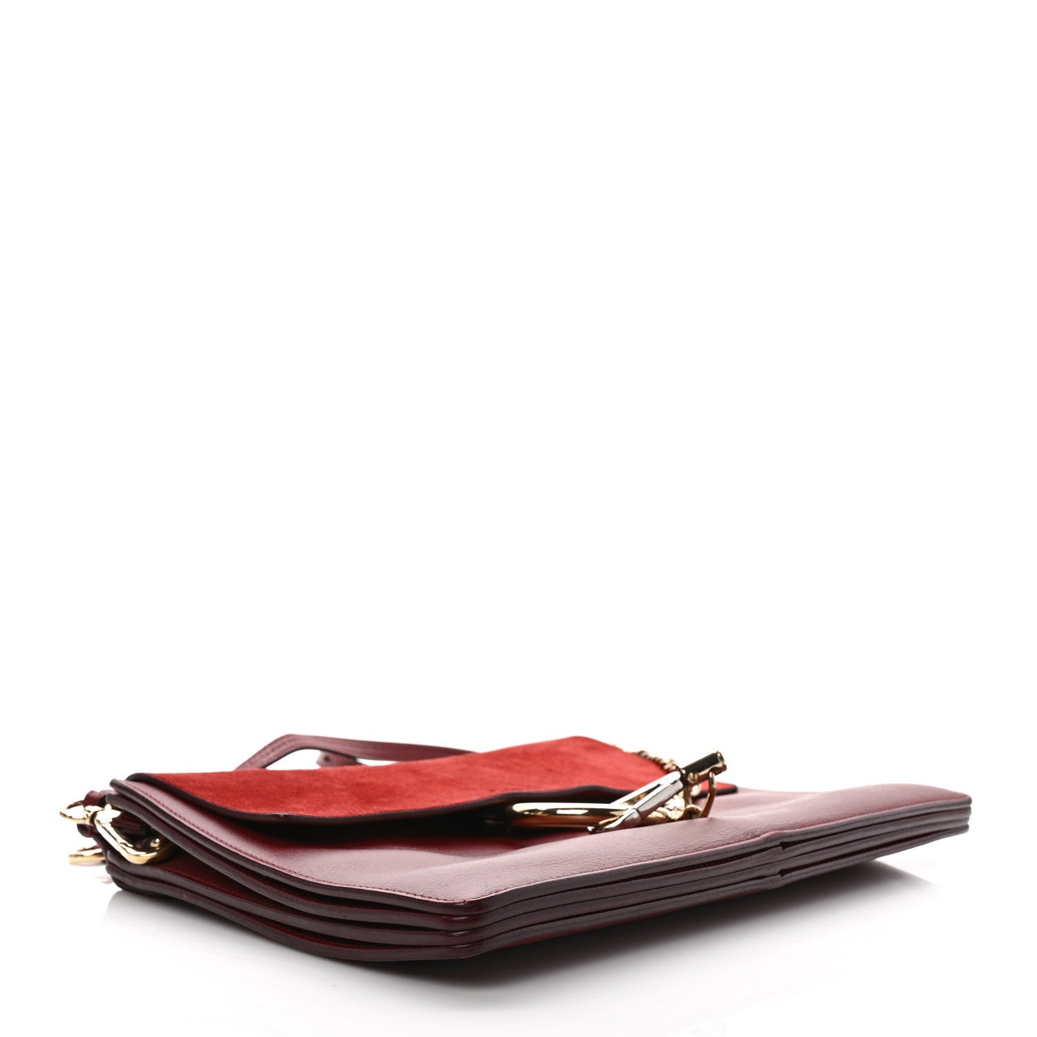 Chloe Calfskin Suede Medium Faye Shoulder Bag Plum Purple 3 of 8