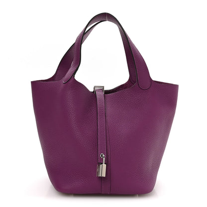 Hermes Taurillon Clemence Picotin Lock 22 MM Anemone 1 of 12