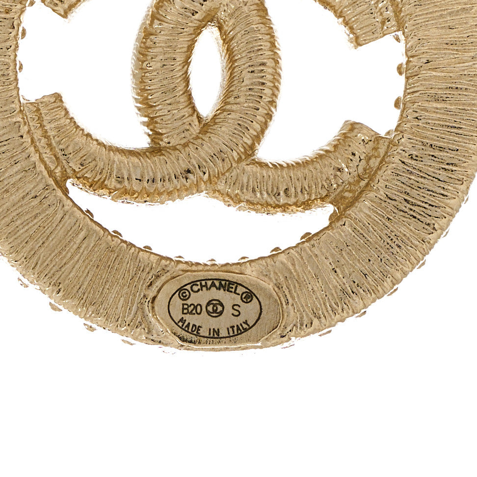 Crystal CC Vendome Round Earrings Gold