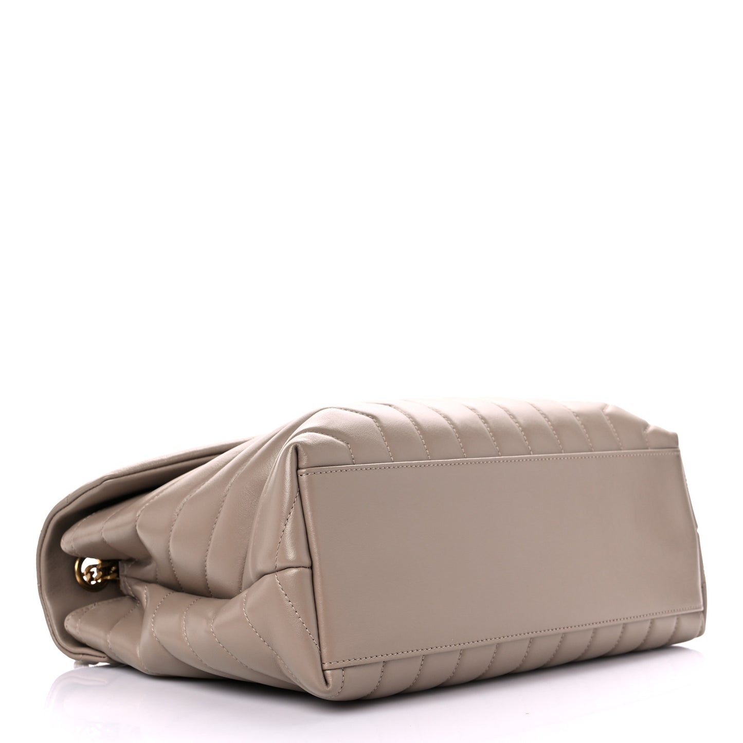 Calfskin Y Quilted Monogram Medium Loulou Chain Satchel Dark Beige