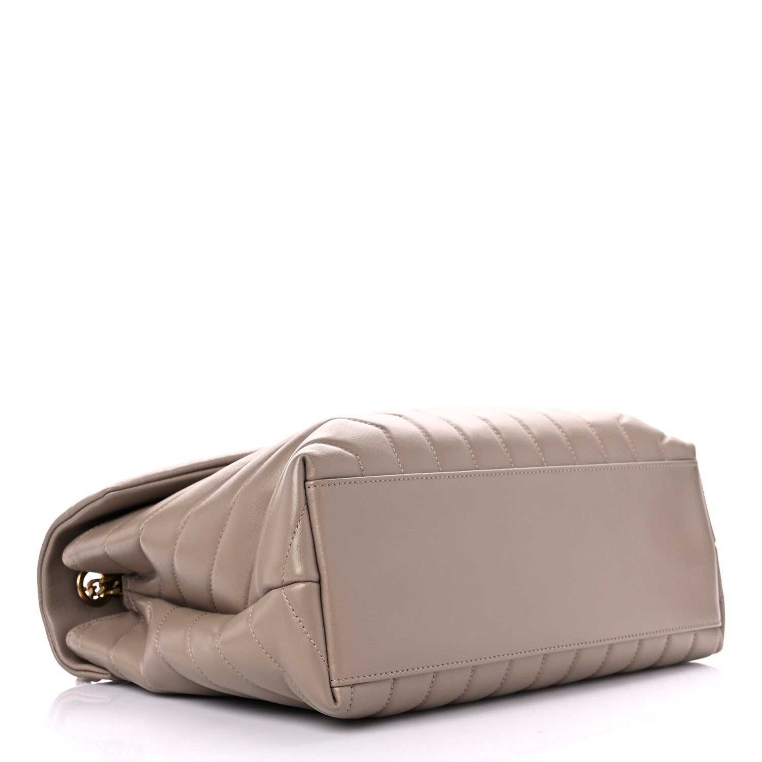Saint Laurent Calfskin Y Quilted Monogram Medium Loulou Chain Satchel Dark Beige 4 of 12