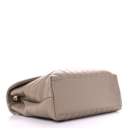 Saint Laurent Calfskin Y Quilted Monogram Medium Loulou Chain Satchel Dark Beige 4 of 12