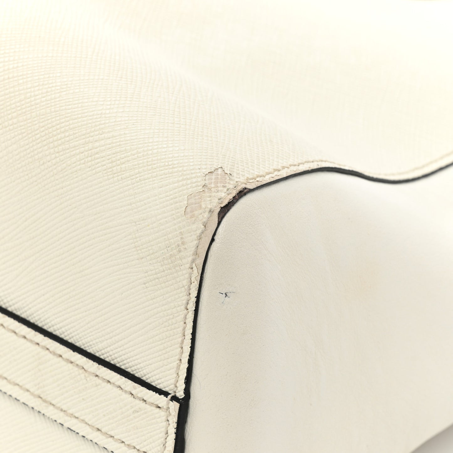 Saffiano Soft Calfskin Zippered Tote White