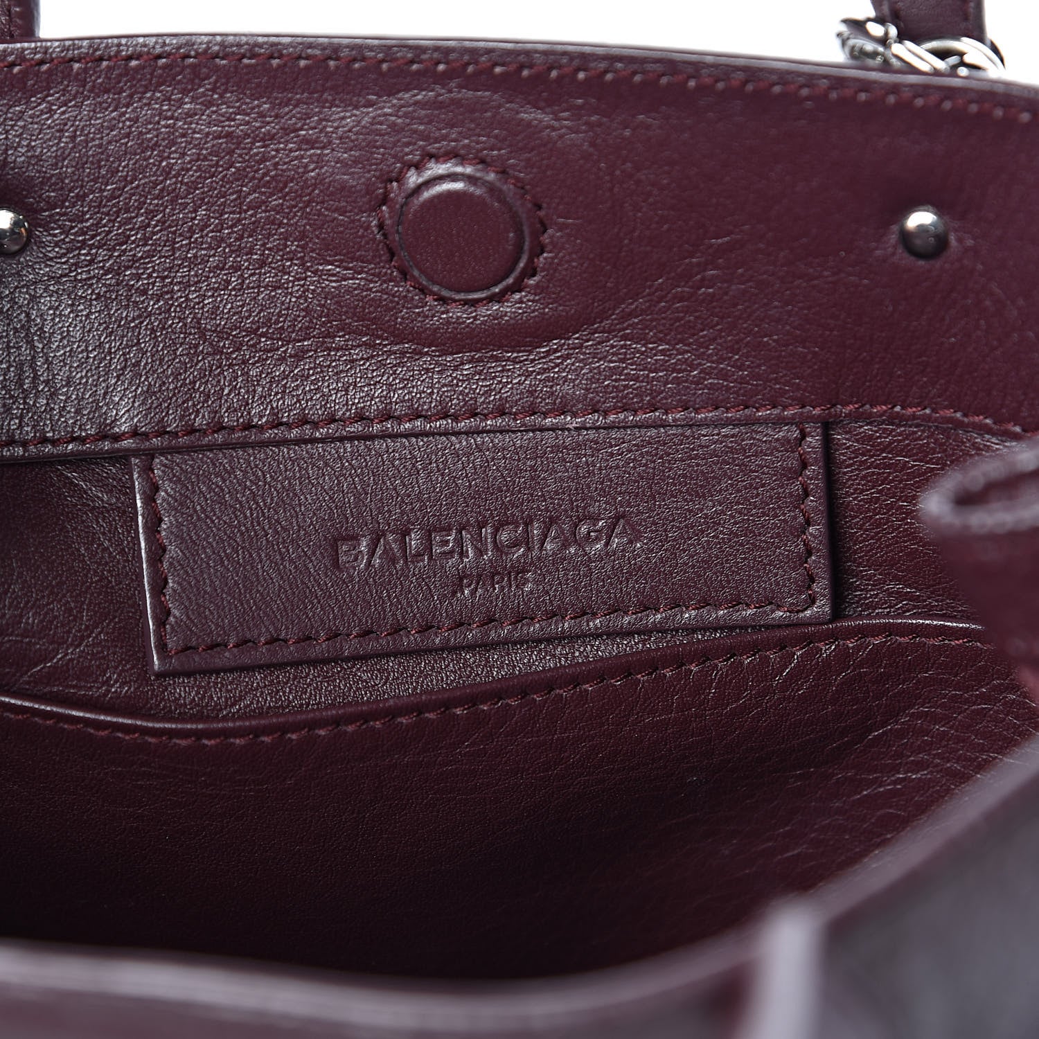 Balenciaga Calfskin Papier Mini A4 Zip Around Tote Rouge Aubergine 6 of 12