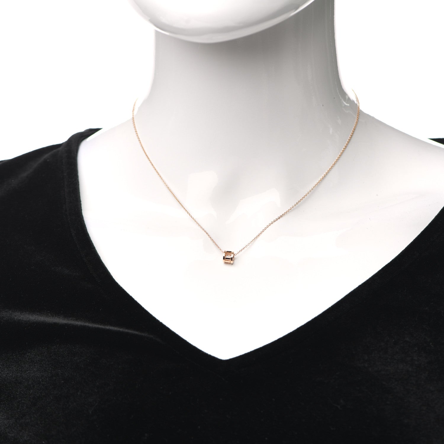 Tiffany 18K Rose Gold Atlas Open Pendant Necklace 2 of 6