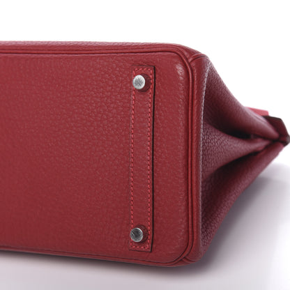 Hermes Taurillon Clemence Birkin 30 Rouge Vif 10 of 11