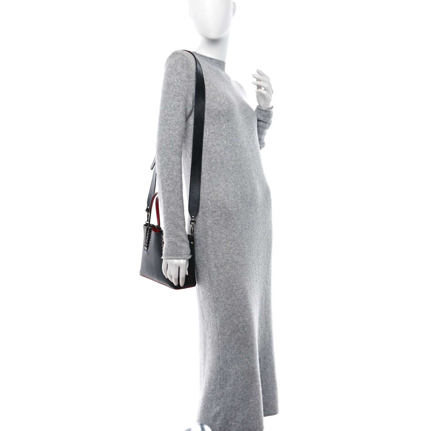 Christian Louboutin CHRISTIAN LOUBOUTIN Calfskin Spikes Mini East West Cabata Tote Black 2 of 11