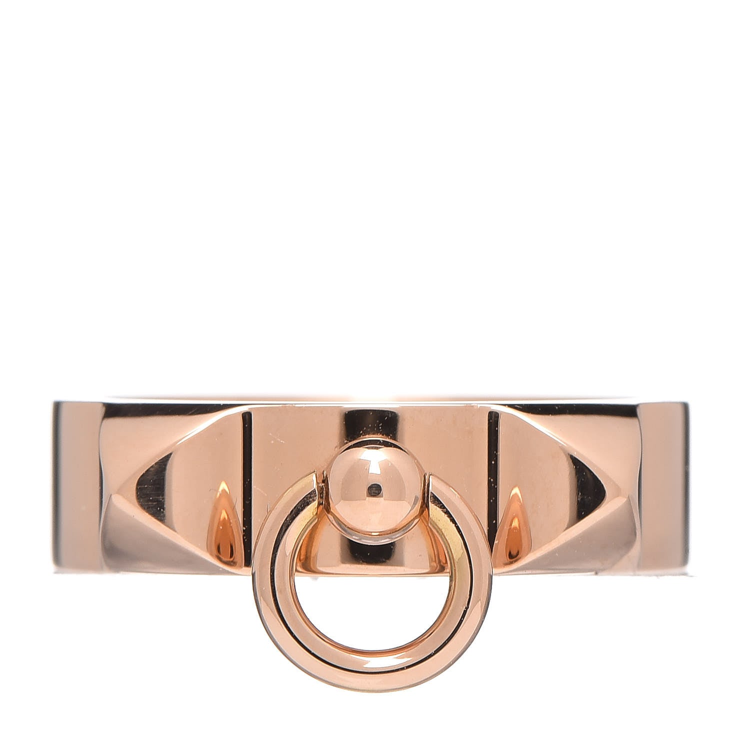 Hermes 18K Rose Gold PM Collier De Chien Ring 52 6 1 of 5