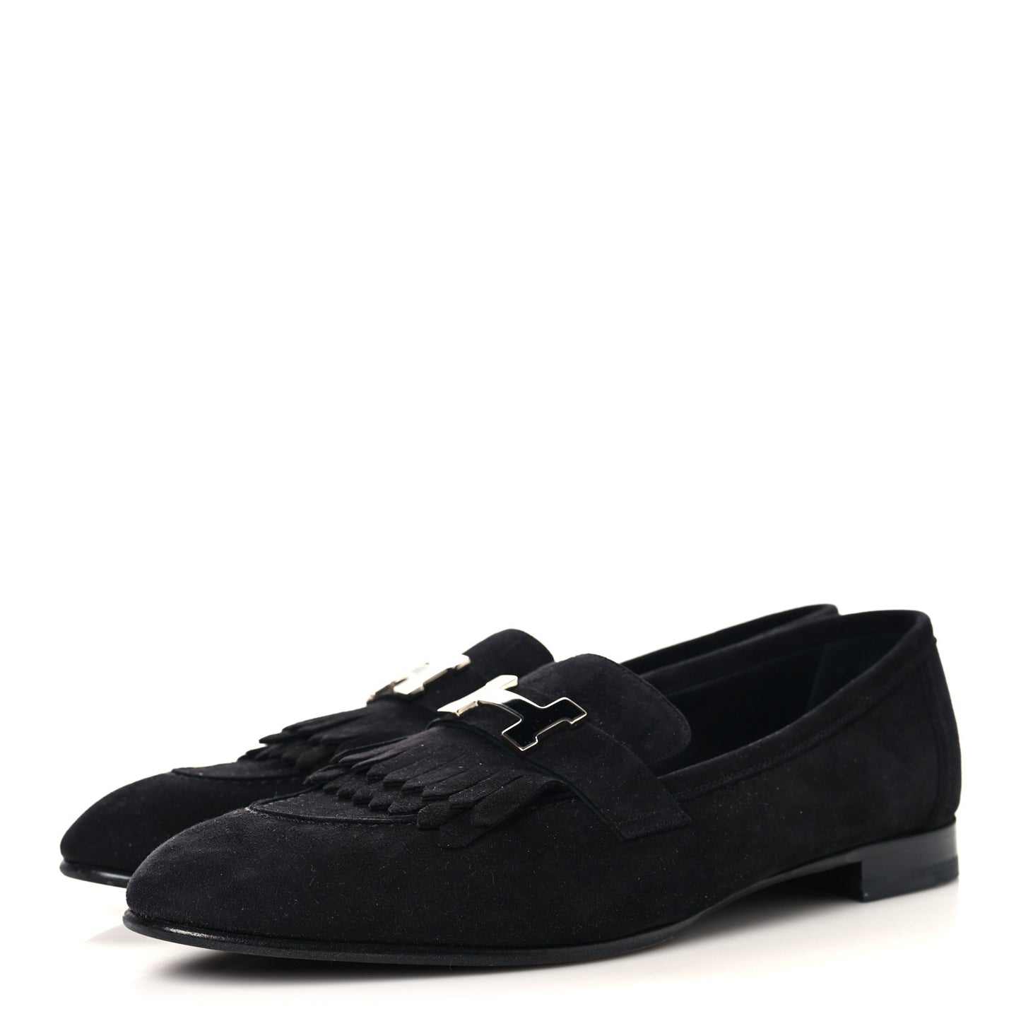 Suede Goatskin Womens Royal Loafers 41 Black