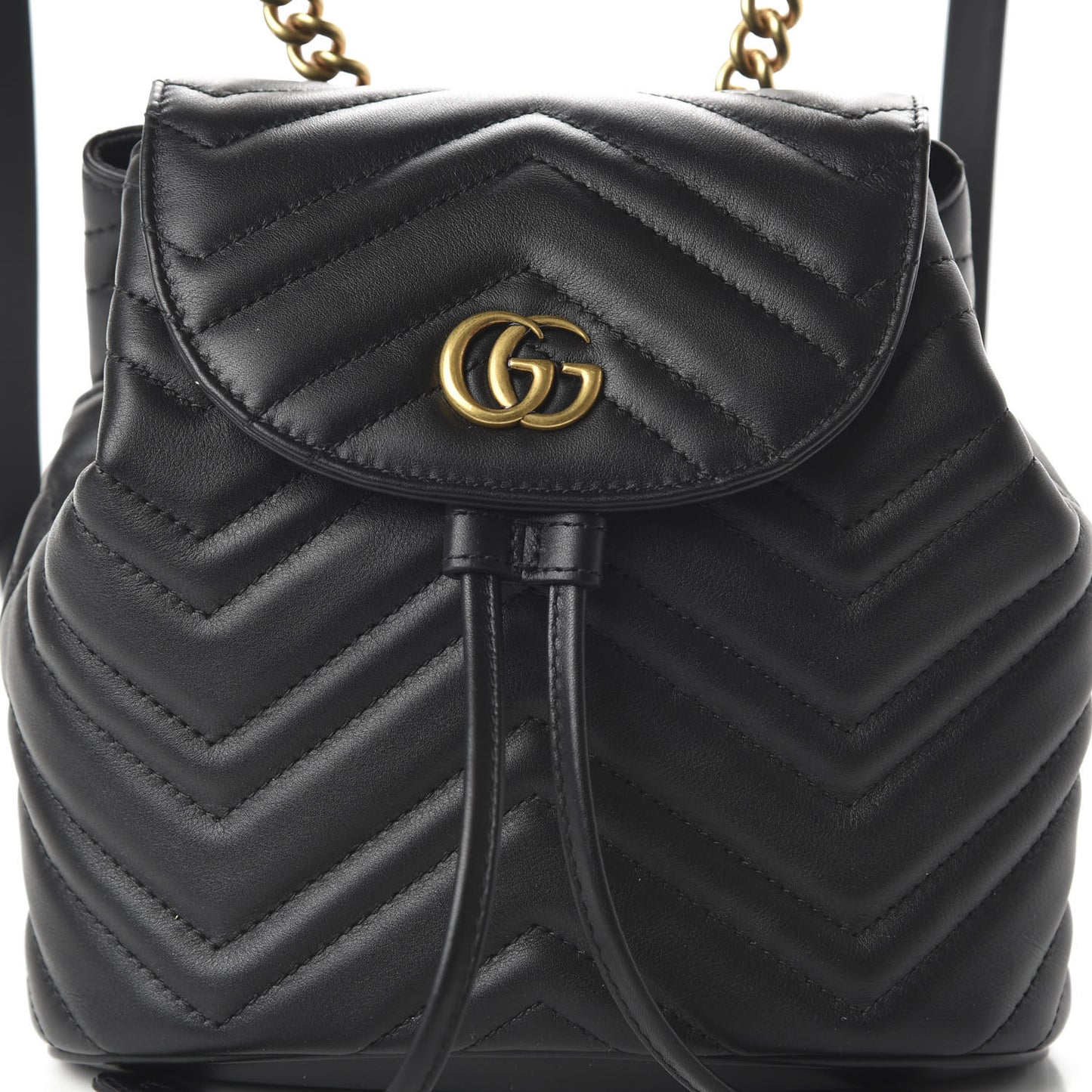 Calfskin Matelasse GG Marmont Flap Backpack Black