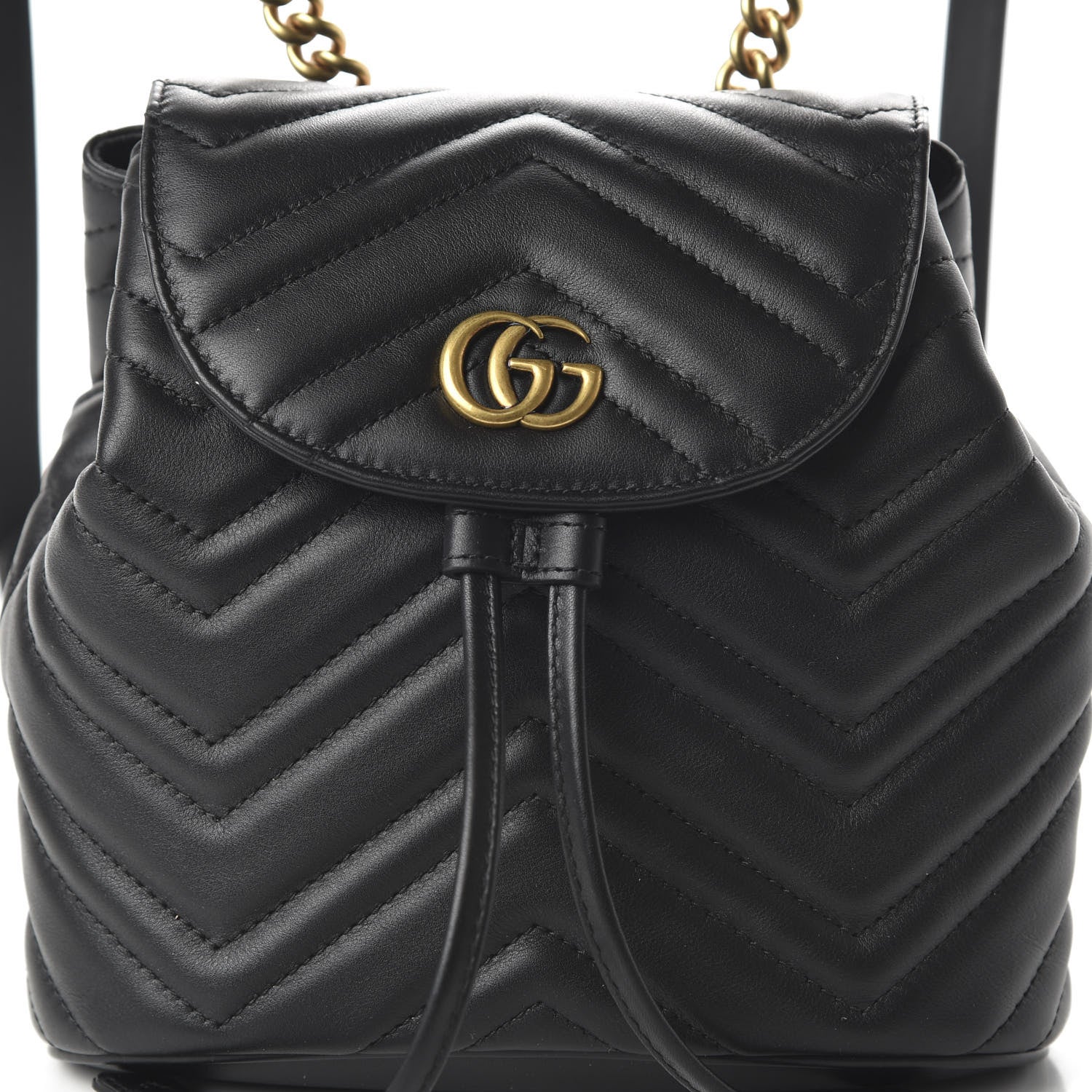 Gucci Calfskin Matelasse GG Marmont Flap Backpack Black 9 of 9