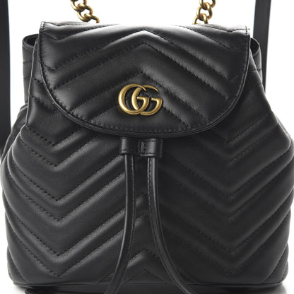 Gucci Calfskin Matelasse GG Marmont Flap Backpack Black 9 of 9