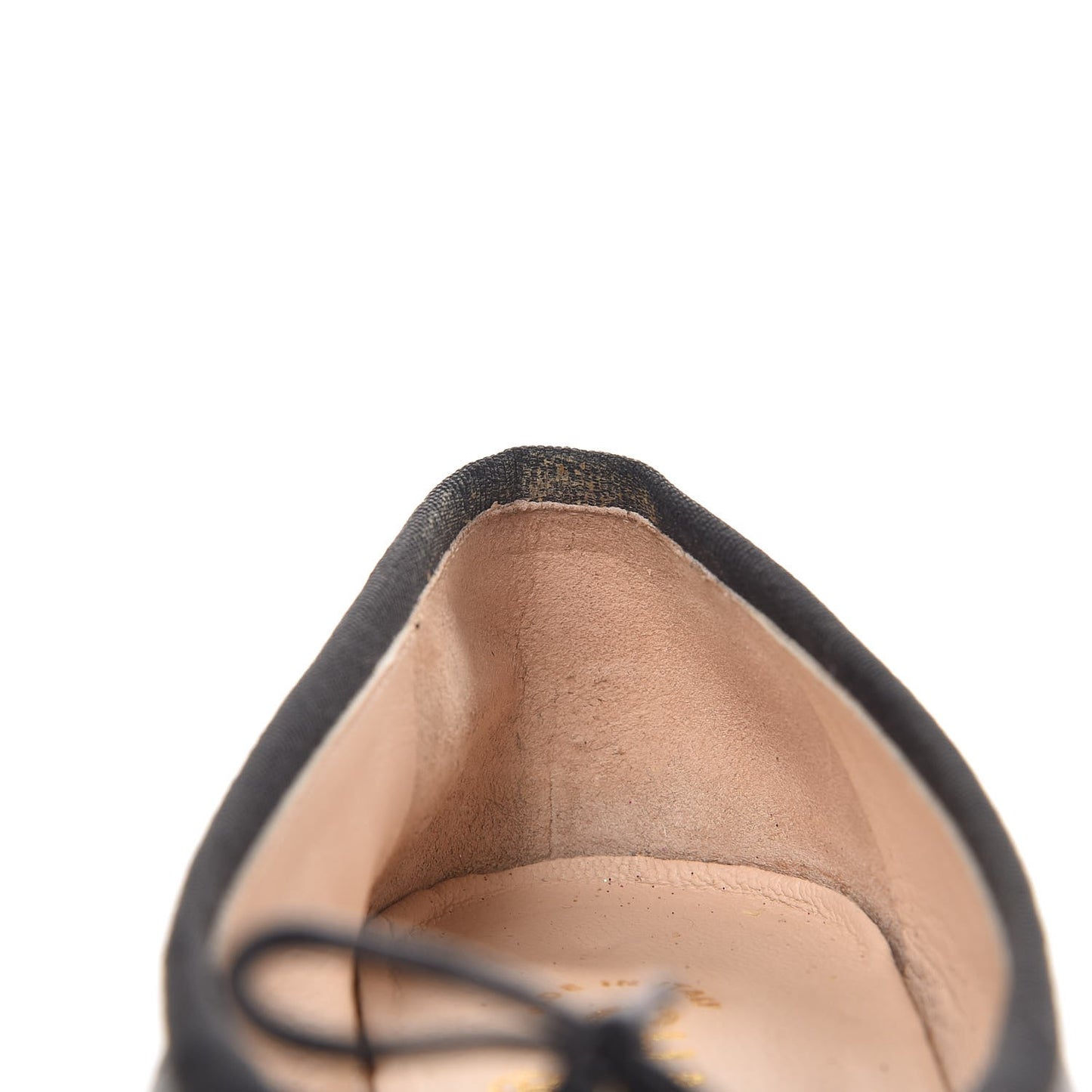 Lambskin Patent CC Cap Toe Ballerina Flats 36.5 Black
