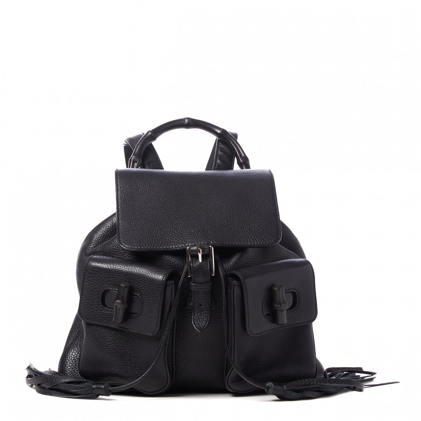 Cellarius Calfskin Medium Bamboo Backpack Black