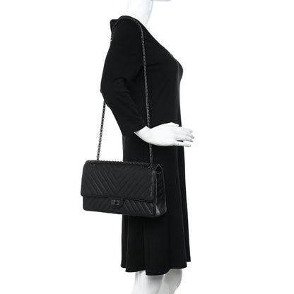 Chanel Sheepskin Chevron Quilted 2.55 Reissue 226 Flap So Black 2 of 13