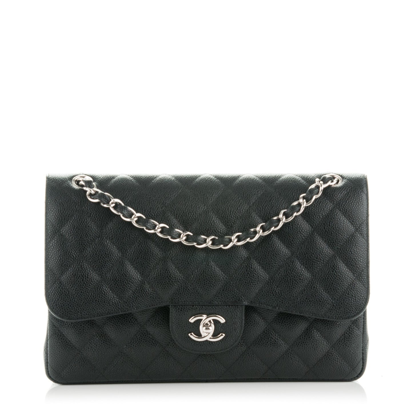 CHANELCaviarQuiltedJumboDoubleFlapBlack