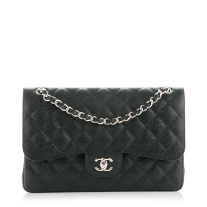 FASHIONPHILE CHANELCaviarQuiltedJumboDoubleFlapBlack 5 of 9