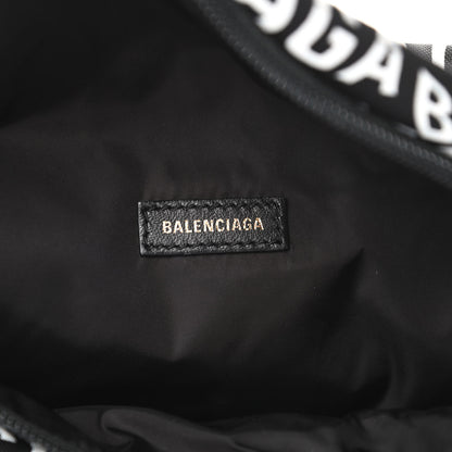 Balenciaga Nylon Wave Logo Print Wheel Beltpack Black White 6 of 10