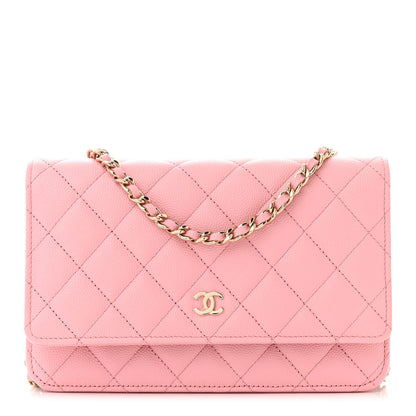 Chanel Caviar Quilted Wallet on Chain WOC Light Pink 1 of 12