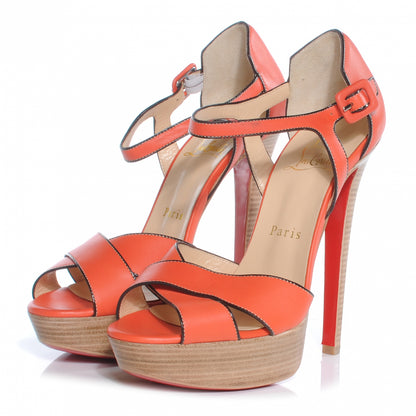 Christian Louboutin Leather Sporting 140 Platform Sandals 36 Orange 3 of 7