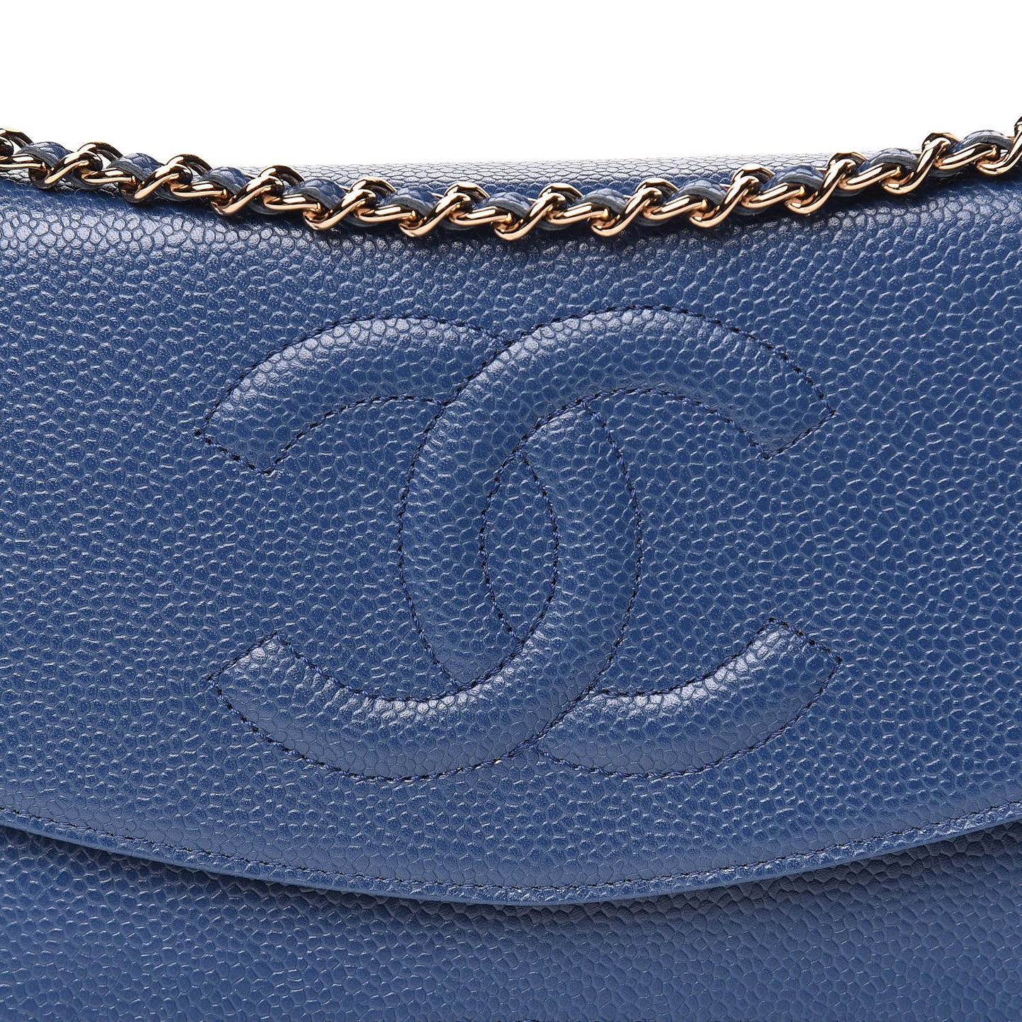 Caviar Timeless CC Wallet On Chain WOC Navy Blue