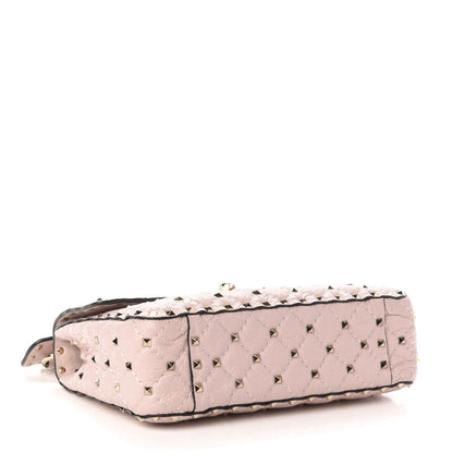 Valentino Garavani Craquele Nappa Medium Rockstud Spike Shoulder Bag Water Rose 4 of 10