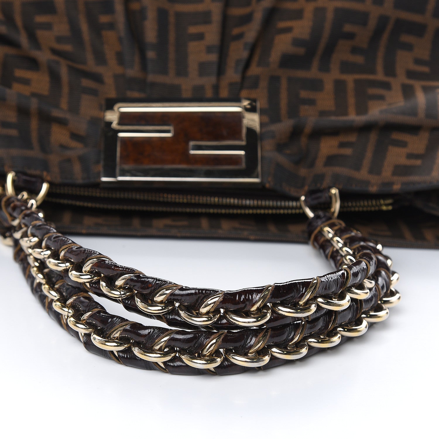 Fendi Zucca Mia Tote Tobacco 10 of 19