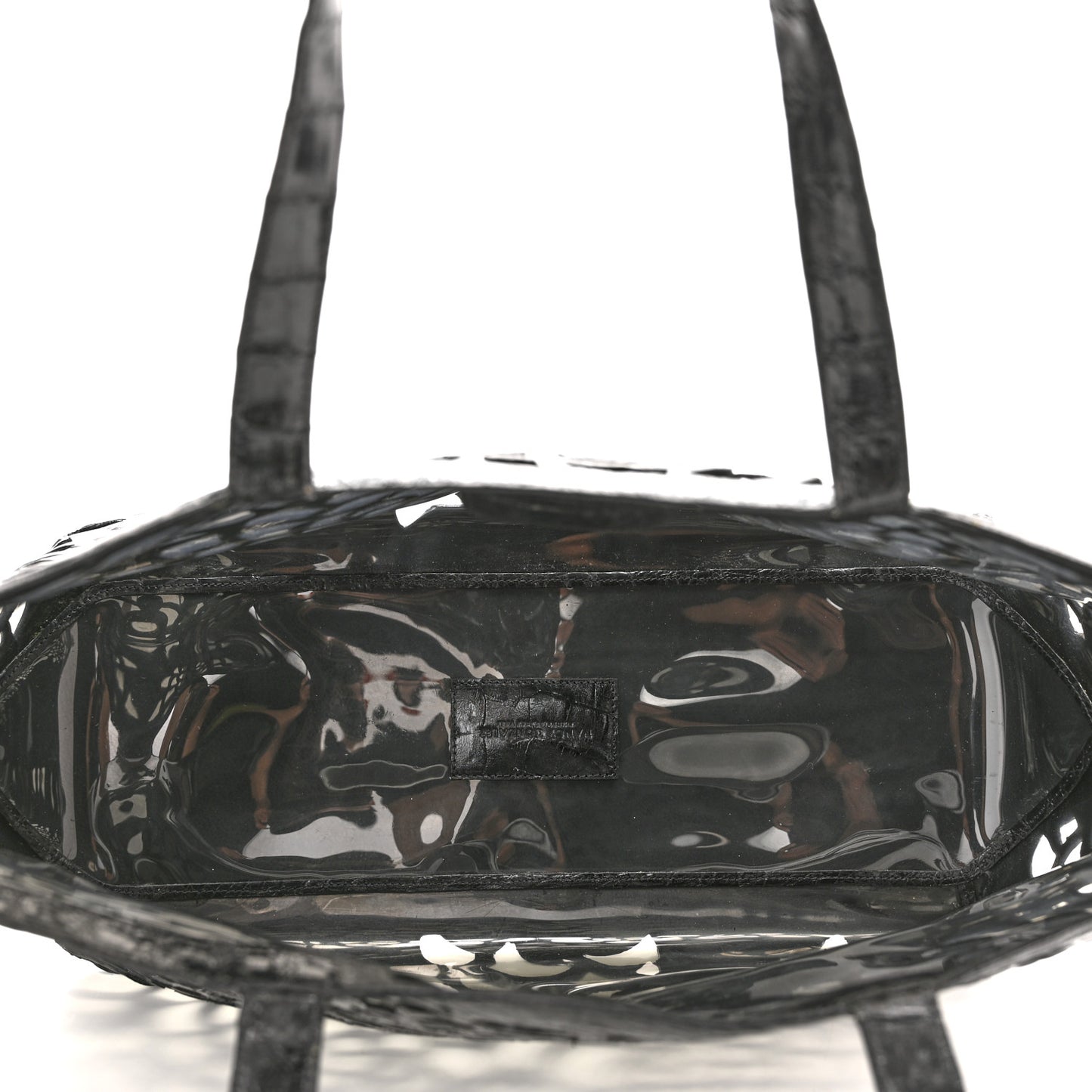 Crocodile Laser Cut Floral Tote Black