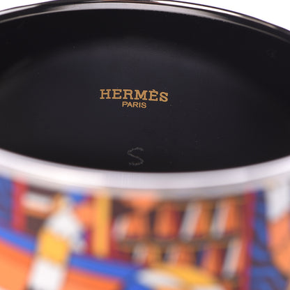 Hermes Enamel Printed Point D'Orgue Extra Wide Bracelet 70 Ensoleille 4 of 4